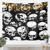 Halloween Boho Moth Tapestries Gothic Nature Wall Tapestry Boho Exotic Vintage Floral Black Wall Art For Kids Teens Youth Women