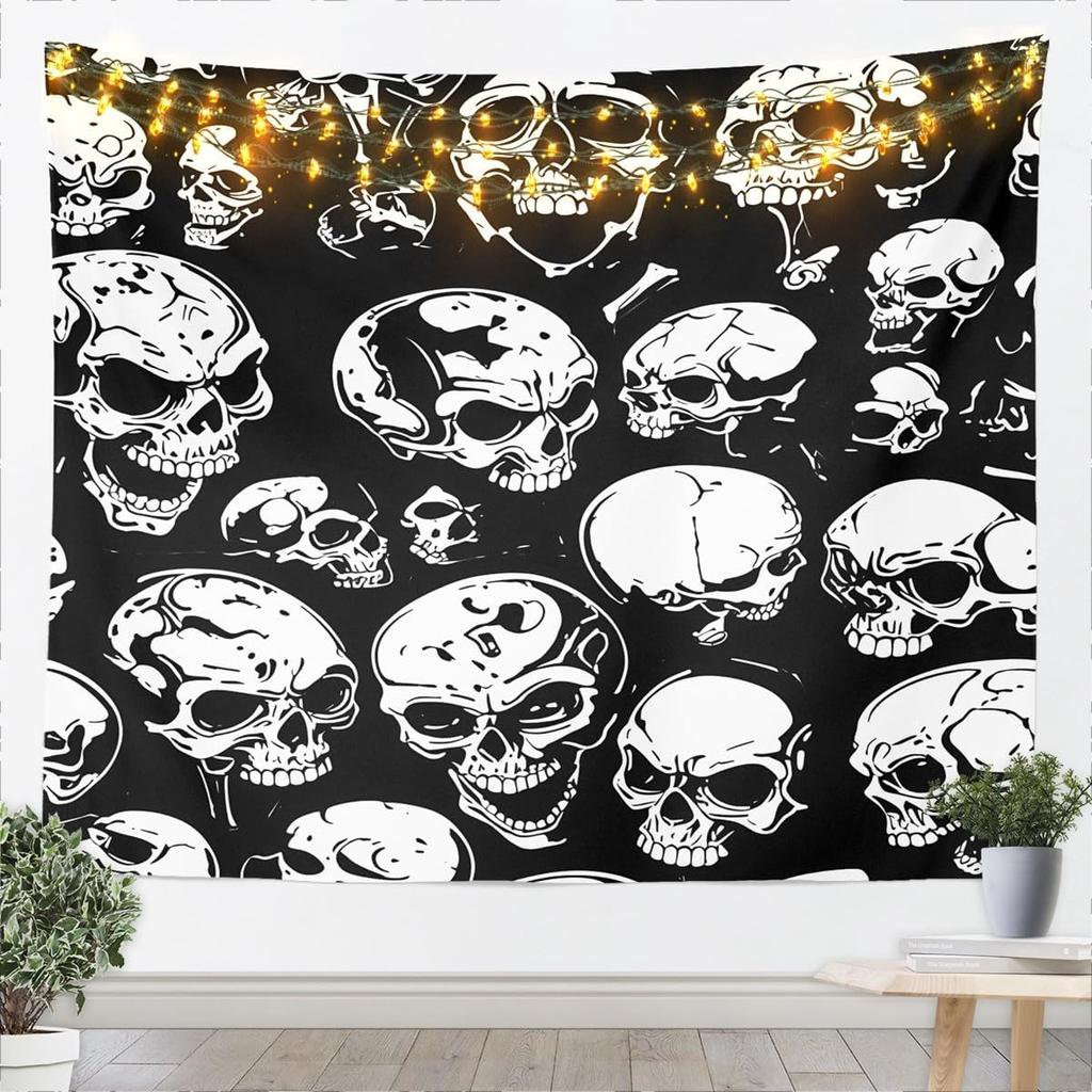 Halloween Boho Moth Tapestries Gothic Nature Wall Tapestry Boho Exotic Vintage Floral Black Wall Art For Kids Teens Youth Women