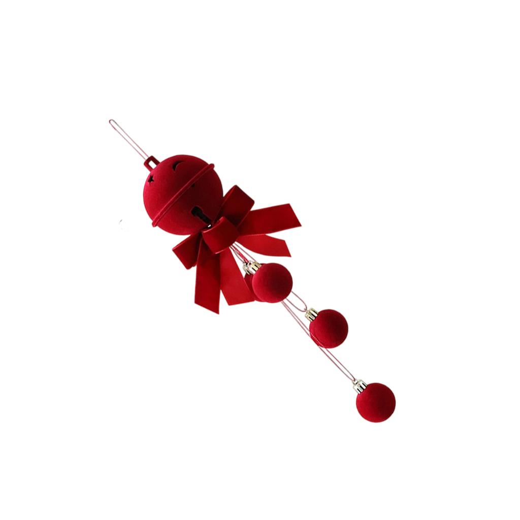 Nordic Flocked Bells Christmas Ornament Christmas Ball Hanging Pendant Christmas Tree Decorations for Home Decoration