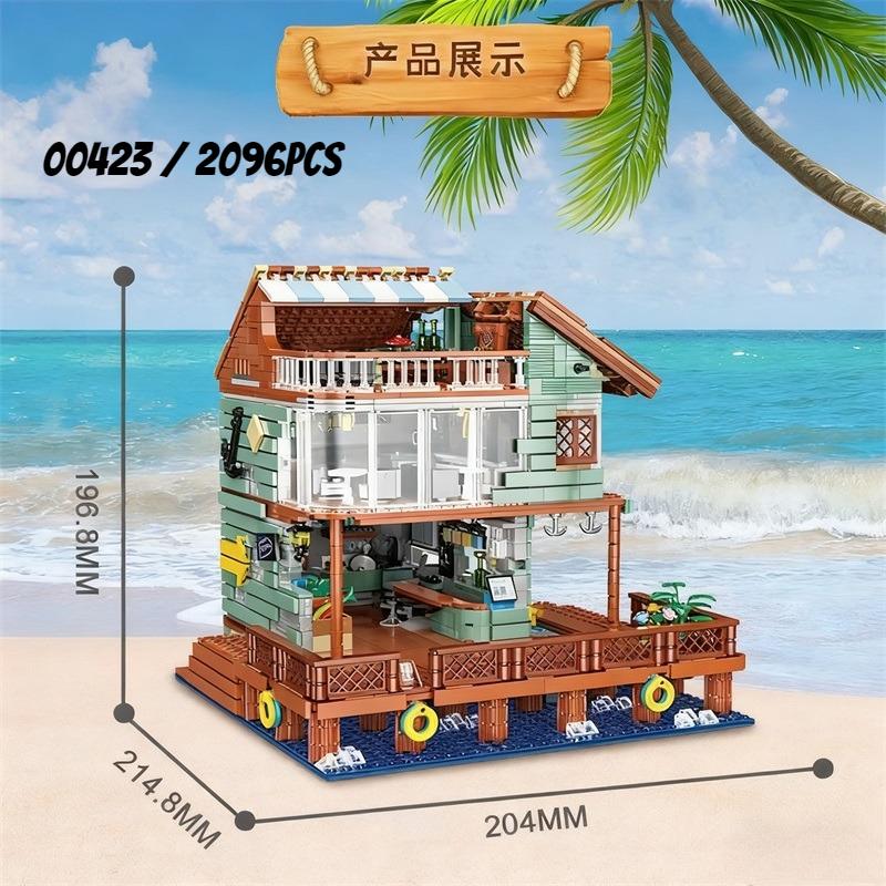 Fisherman'S Wharf Zhegao Blocks Light House Building Bricks Cabin Juguetes Diy Toys For Girl Gift Adult Present New Year