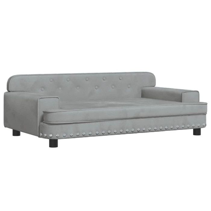 VidaXL Dog Bed Light Grey 90x53x30 Cm Velvet 171869
