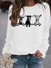 Women's Alpaca Print Round Neck Hoodie - Cute Casual Pullover for Autumn & Winter