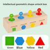 Wooden Shape Sorting Toy For Kids Educational Geometry Brain Teaser Puzzle