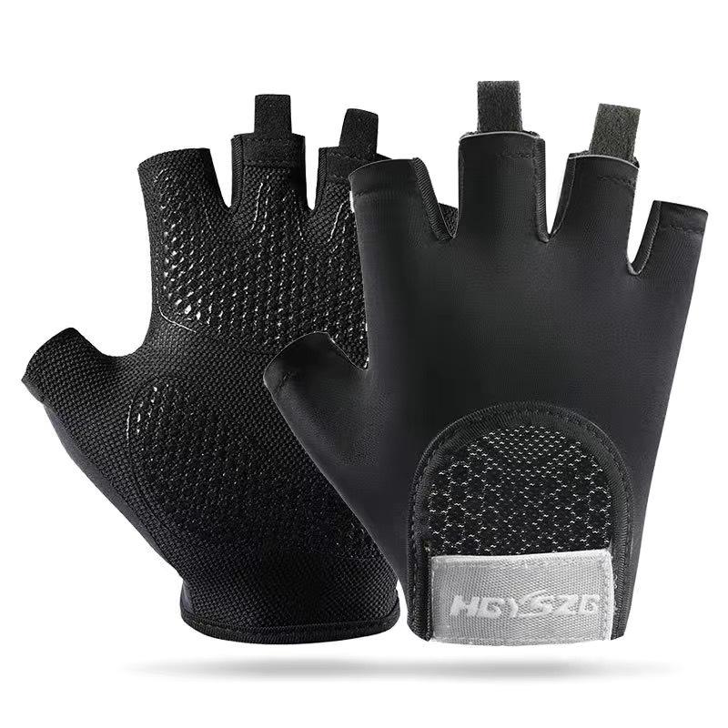 Fitness half finger men's sports non-slip shock absorption air cushion wear-resistant horizontal bar anti-cocooning cycling gloves