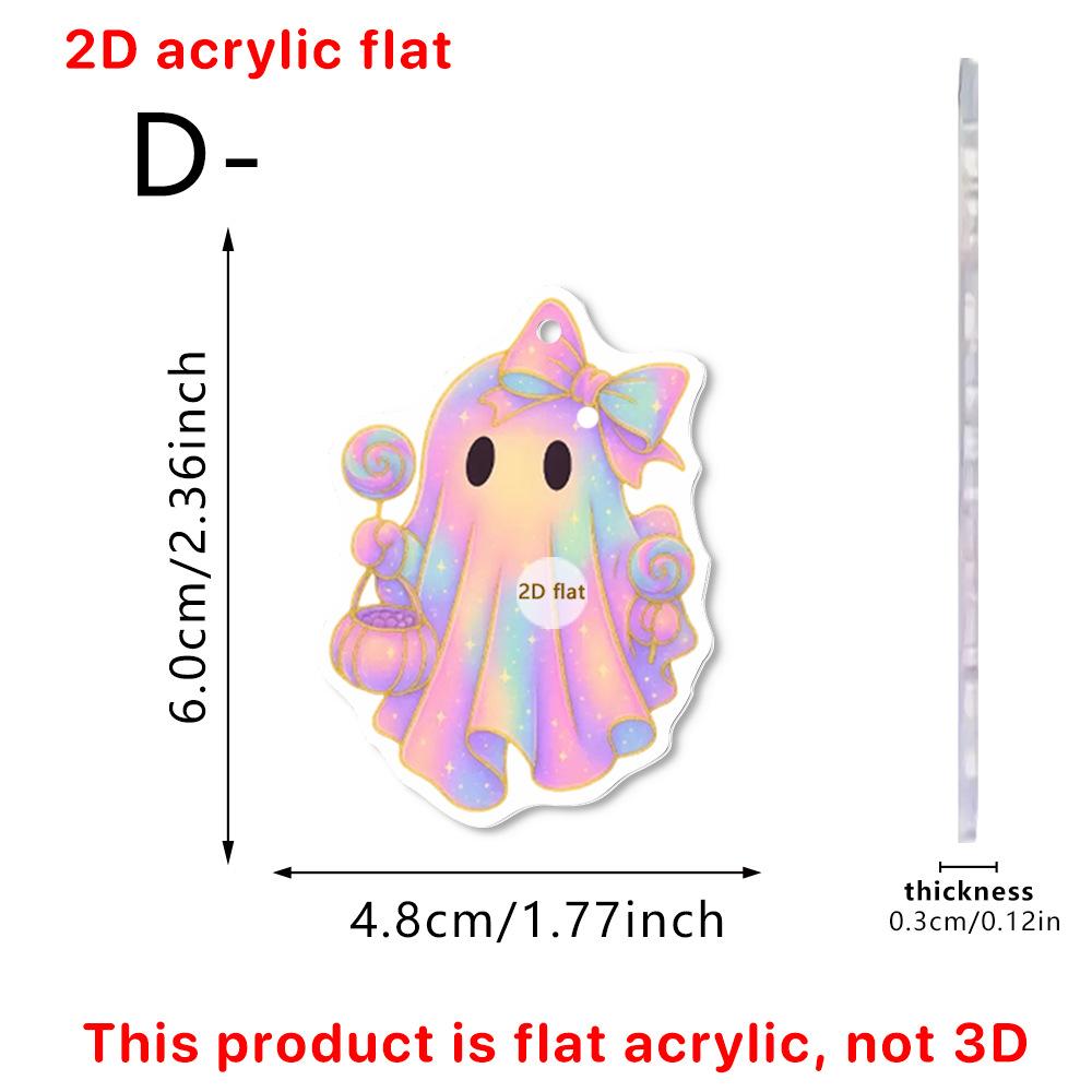 Halloween Cute Ghost Doll-shaped Acrylic Bag Keychain Pendant Decoration for Holiday Decoration Items