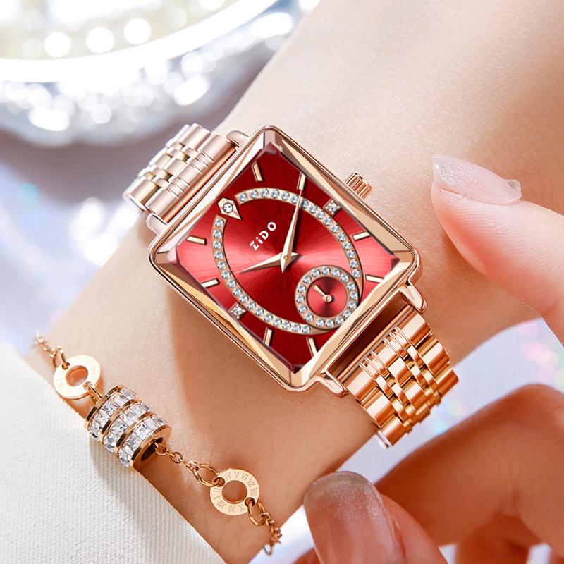

Женские модные часы Zido 2024 - Водонепроницаемые, Роскошный стиль, Элегантный подарок, Модель 1310 Standard Watch красный