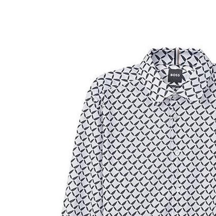 HUGO BOSS Shirts Men's White Lapel Moderate Other 50458498-404