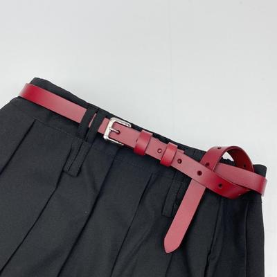Cinturón Rojo de Piel de Vaca para Mujer - Accesorio de Moda Versátil para Jeans y Faldas