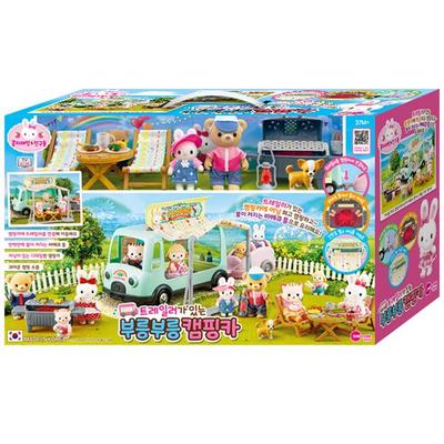 Vroom Vroom Camper Dollhouse avec remorque lapin Kongji 6990, couleurs mélangées, jouets populaires pour les enfants coréens