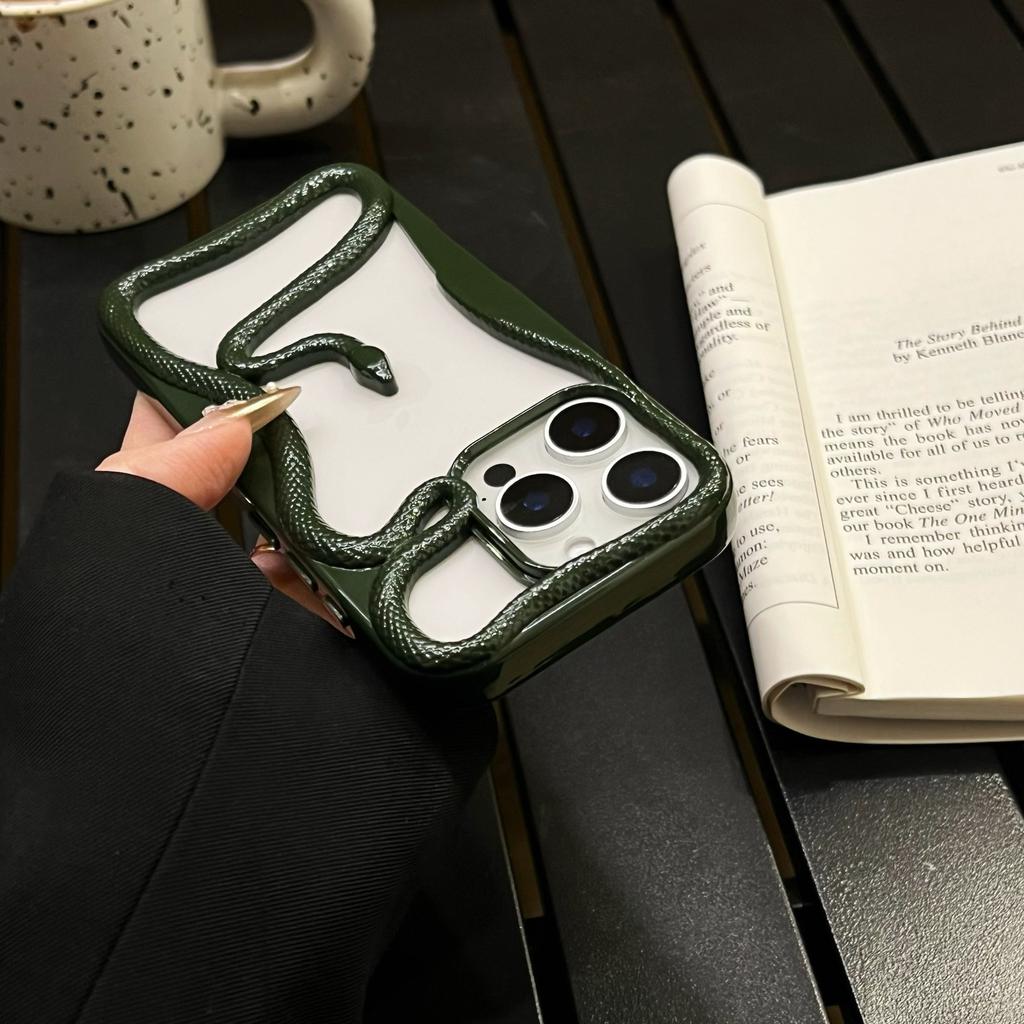 Hollow Three-dimensional Snake Mobile Phone Case for Apple 16PROMAX Trend 15/14/13 Hollow 12PRO Protective Case