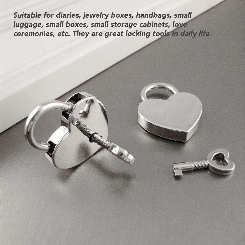 4sets Metal Mini Padlock with Key Silver Diary Lock Decorative Love Lock For Jewelry Box