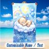 Bär Panda Thema Strandtuch Personalisiert Benutzerdefinierter Name & Text Weich Schnelltrocknend Strandtuch zum Schwimmen Reisen