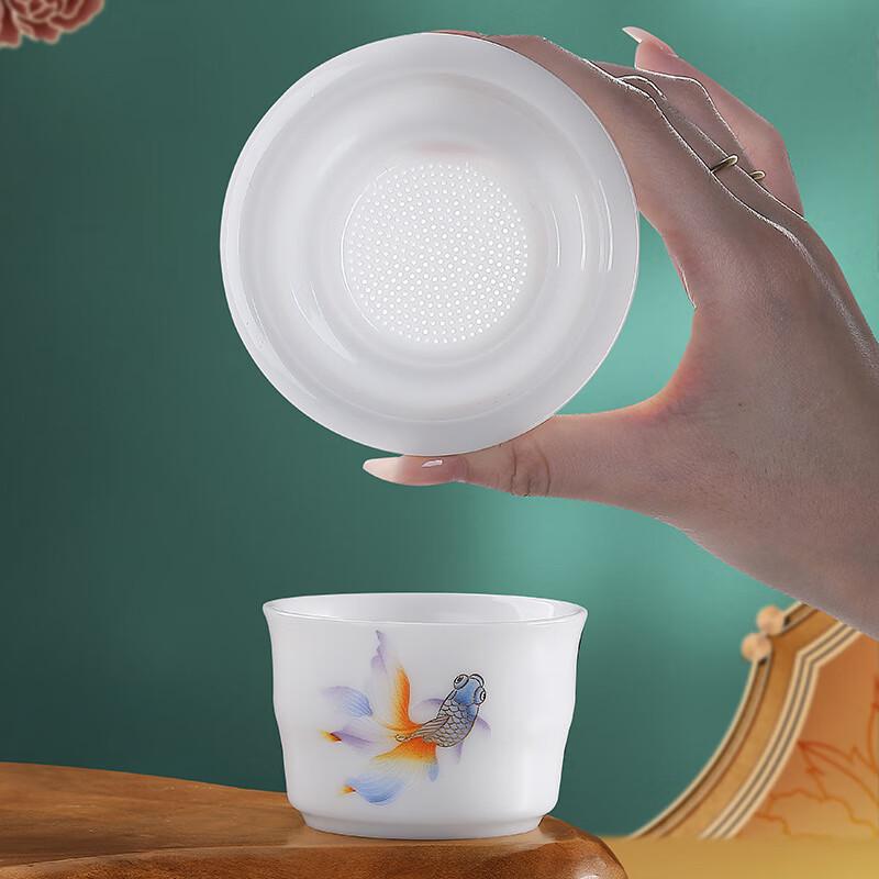 Prosperous Fish Ice Jade Porcelain Gongfu Tea Set