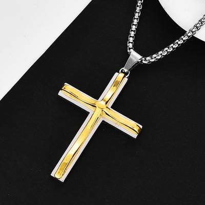 Bijoux Tendance en Acier Titane Pendentif Croix Vent Vent Froid Bijoux Hip Hop Bijoux Collier en Acier Inoxydable