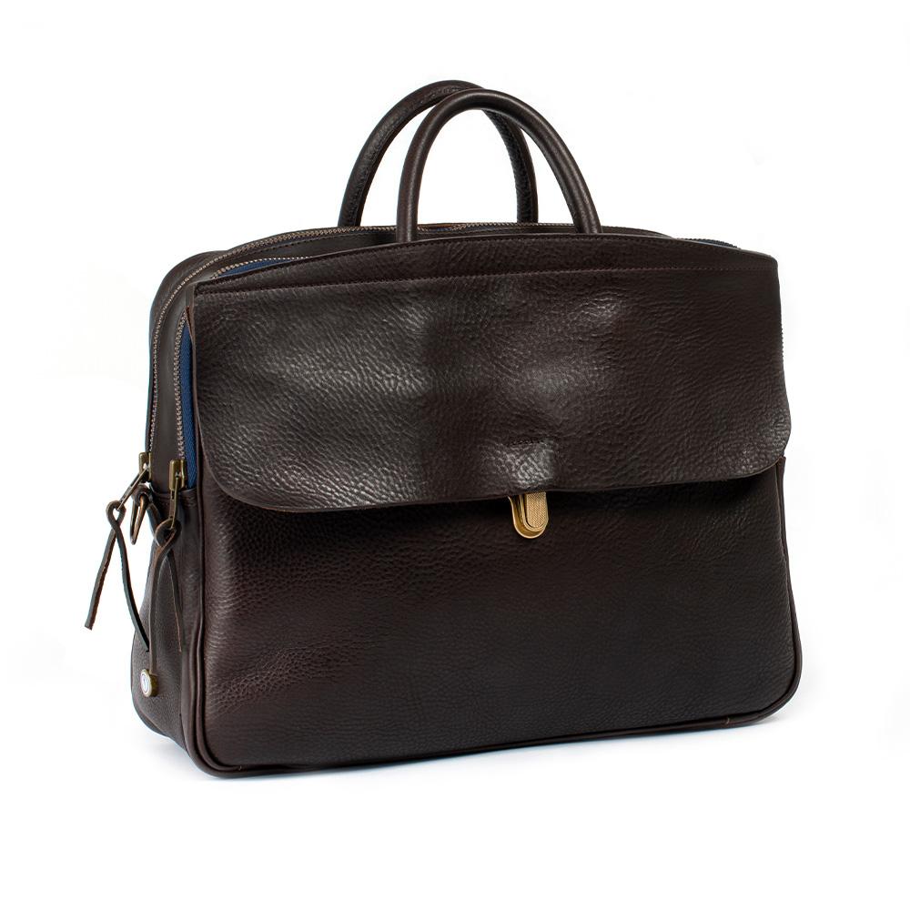 Bleudechauffe Zepfo Duo Briefcase - Dark Brown