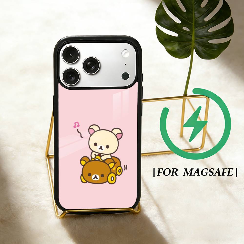Relax K-kuma R-Rilakkuma Phone Case For iPhone 17,16,15,14,13,12,Plus,Pro,Max For Magsafe Magnetic Wireless Charge