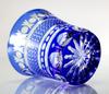 GREEM MARKET Crafts with Wooden Box Glasswork Kiriko Glass Cup Shochu Glass Kiriko Glass Product GMS00726 Number (Blue)