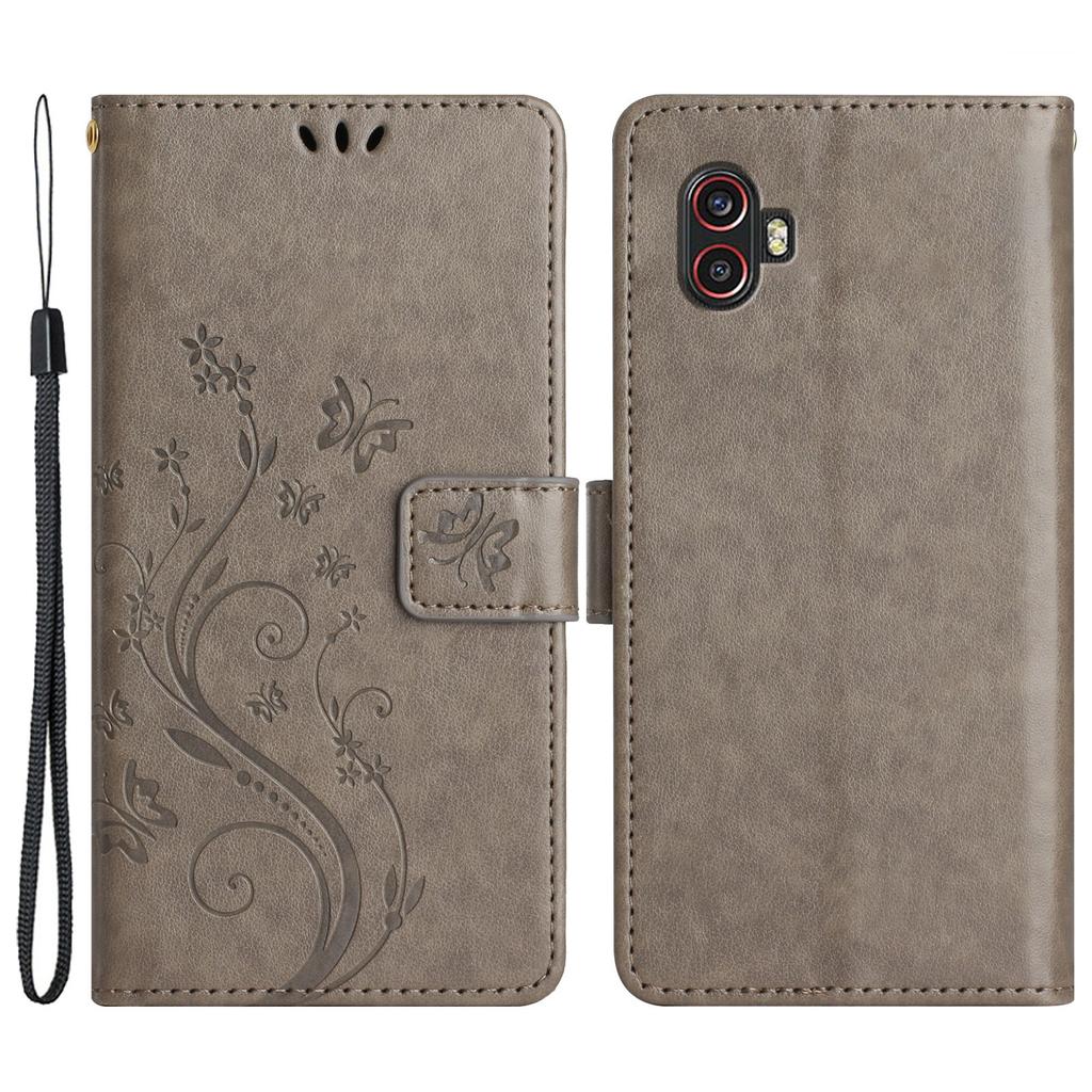 For Samsung Galaxy Xcover6 Pro 5G Wallet Phone Case Butterfly Floral Leather Flip Cover