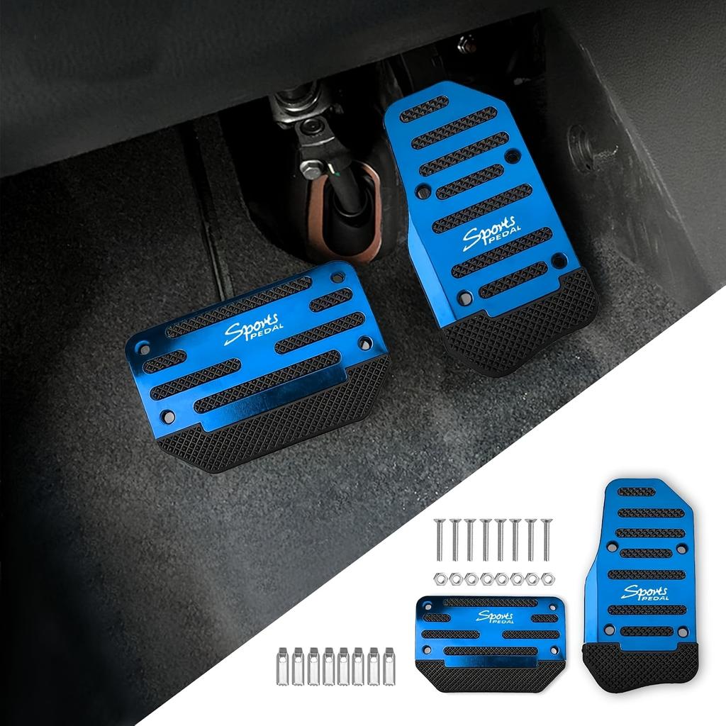 New 2-Pack Universal Non-Slip Aluminum Manual Transmission Car Pedals Cover Set Kit Pedalis Red/Blue/Silver For Car Accessories