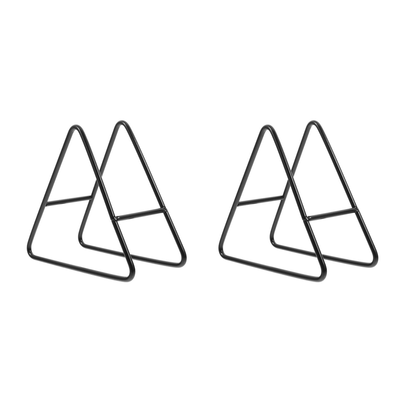 

OUNONA Coaster Storage Coaster Coaster Plate Kitchen Set of 2 Holder, Rack, Holder, Stand, Shelf, Organizer, Iron, Triangular, 3D, Stylish, Storage, чёрный