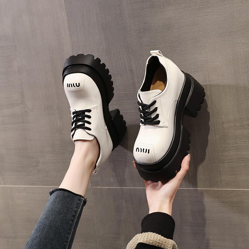 SJN9778-62 Small Thick-soled Inner Height Increase Versatile Loafers Women's Spring New Casual Single Shoes Trend