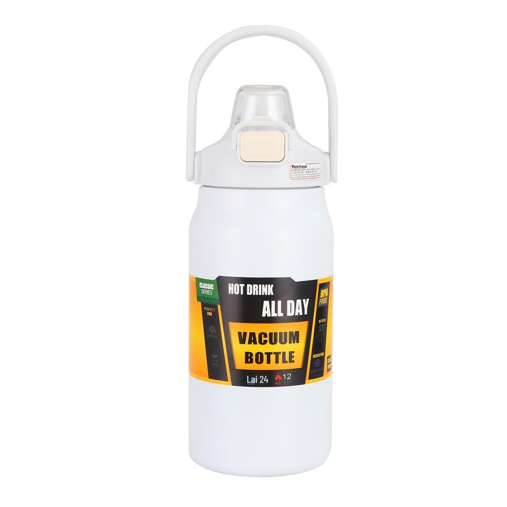 304 Stainless Steel Double-Layer Vacuum Insulated Sports Water Bottle - Dual-Drink, Large Capacity Travel Kettle