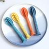 3Pcs/Set 3 In 1 Travel Foldable Cutlery Set Japan Style Plastic Cutter Fork Spoon Student Dinnerware Set Home School Camps Kitchen Tableware
