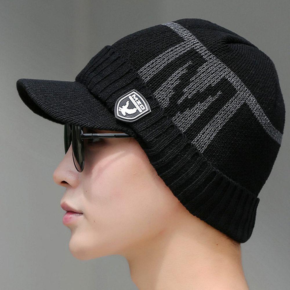 Outdoor Herren Damen Beanies Strickmütze Beanie Mütze Verdickte Wolle Winddichte Mütze Schal Winter Warm