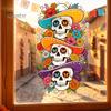 Bathroom Glass Static Clings Skeleton Undead Sticker, Waterproof PVC Decorative Decals, Durable Flexible Cut To Size Window Film for Autumn