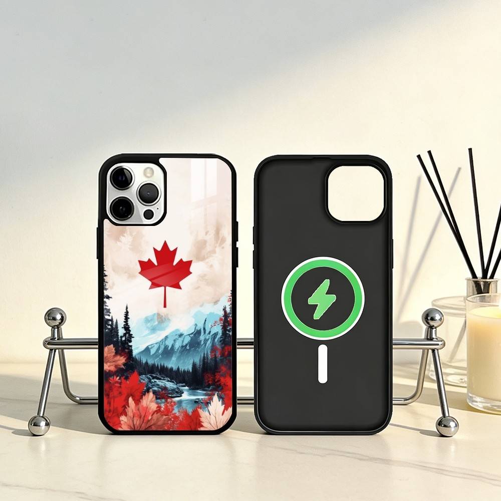 Canada Canadian Flag Phone Case For iPhone17,16,15,14,13,12,11 Plus,Pro Max Magnetic For Magsafe Wireless Charging