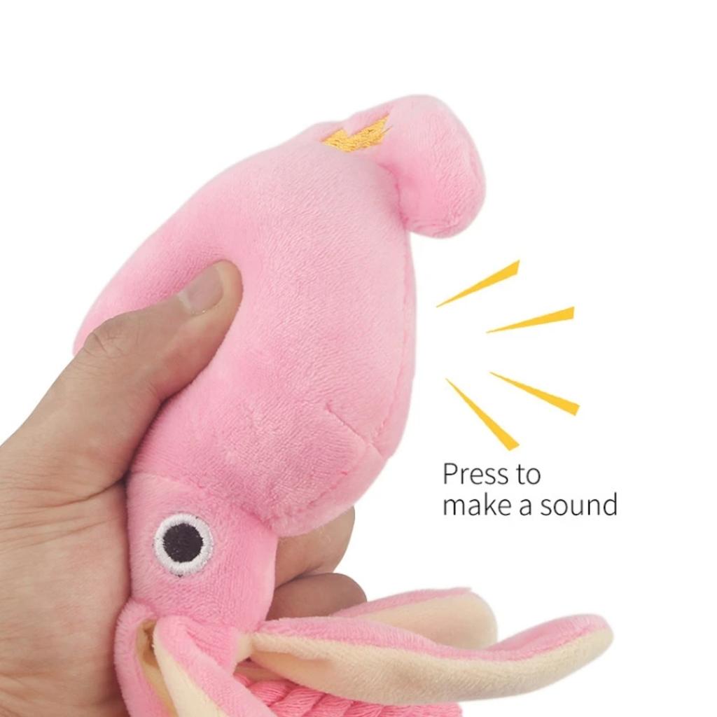 Squid Puppy Pet Dog Chew For Lovely Pink Teeth Cleaning Pet Toys Octopus Plush Toys Supplies Bb Small Cute Rope Toy Dog Squeak