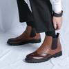 Men's Chelsea Boots Spring Woven Vintage Sleeve Mid-top Martin Boots Men's Single Boots