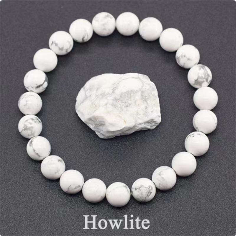 8mm Rose Natural Stone & Tiger Eye Crystal Elastic Unisex Bracelet