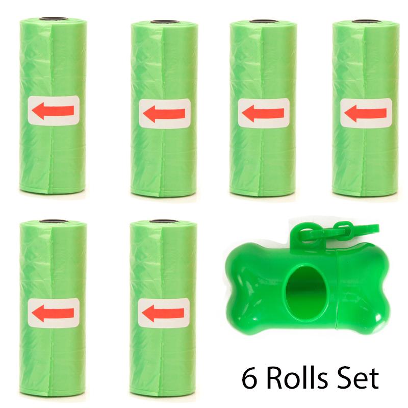 Pet Poop Bags Disposable Dog Waste Bags Bulk Poop Bags with Leash Clip and Bone Bag Dispenser 5 Rolls of 75 Pcs Bags