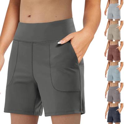 Women's  Running Shorts Workout Sport Layer Active Shorts With Pockets