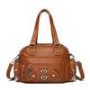 Women's Soft Leather Shoulder Bag Large Capacity Lightweight Crossbody Bag Mother Bag