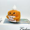 Funny Positive Crochet Cake Doll Desktop Ornament Handmade Cheer Emotional Support Positive Cake with Card Home Party Decor