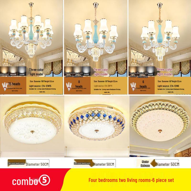 New 2024 European Crystal Chandelier for Living Room and Master Bedroom Luxury Lighting.