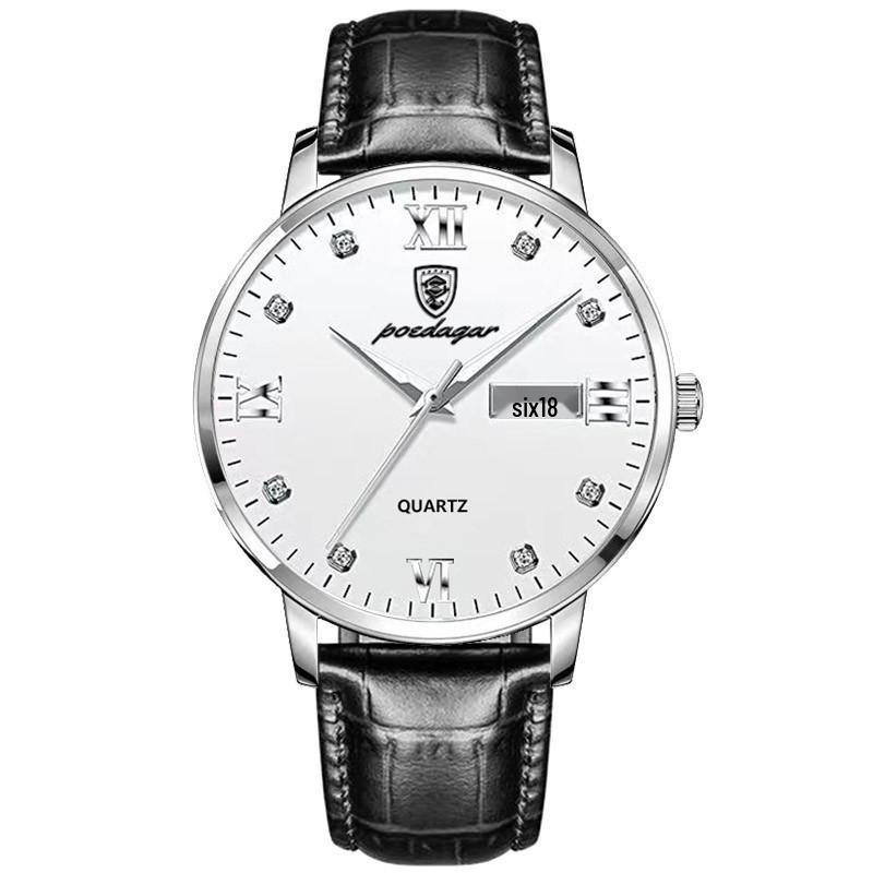 Schweizer Wasserdichte Leuchtende Herren Ultraflache Quarz Armbanduhr - TikToks Top-Seller