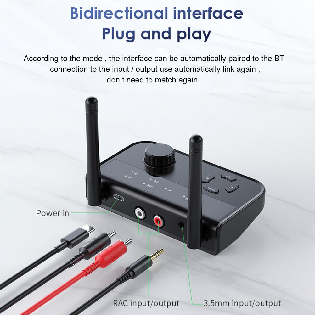 Bluetooth-compatible5.3 Multifunctional Adapter 3.5mm AUX RCA USB Stereo Transmitter Adapter Transmission Distance 10m for PC TV