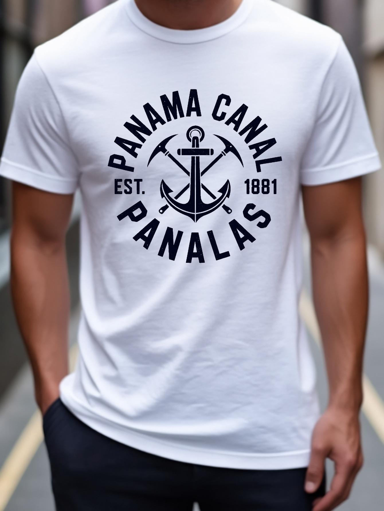 Panama Canal 1881 Graphic T-shirt - White Cotton Blend M