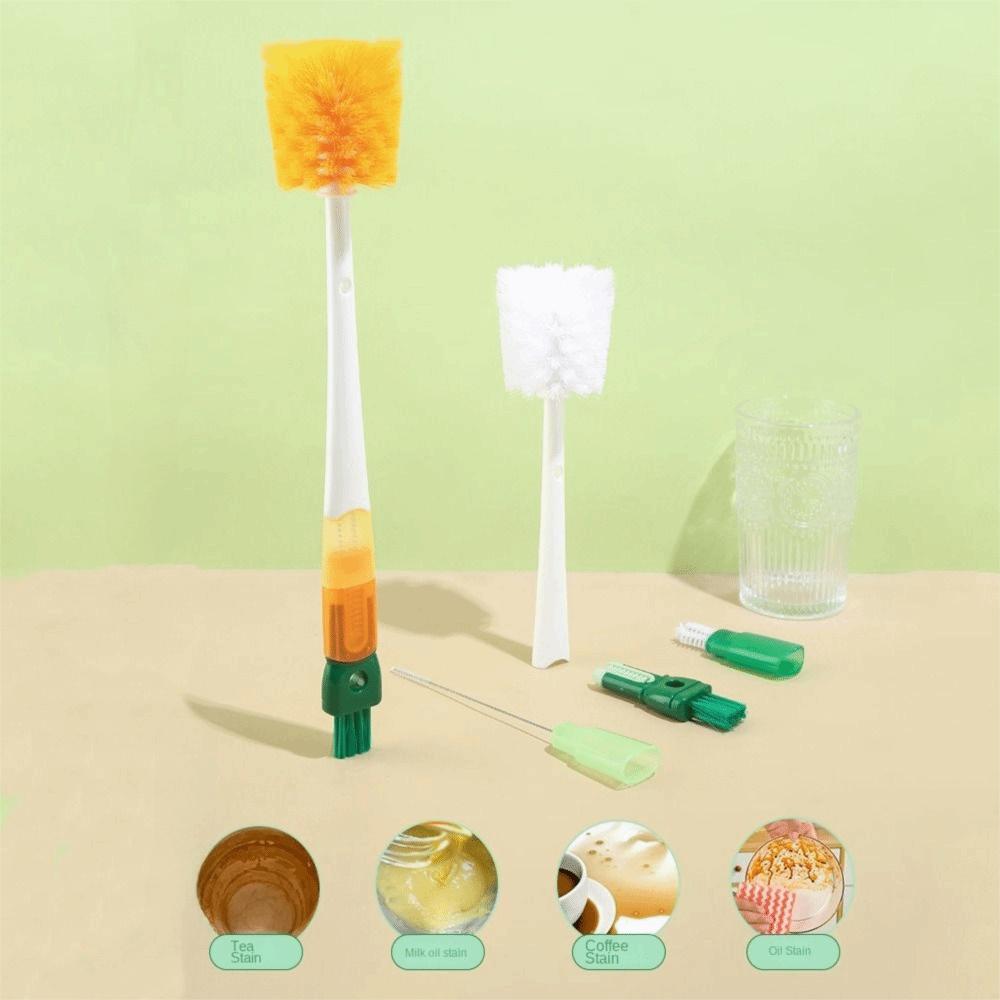 Long Handle Cup Cleaning Brush Multi-functional Cup Washing Brush Glass Milk Bottles Cleaning Tool