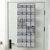 Non-woven Fabric Hanging Bag with Hook 24 Mesh Pocket 6 Layers Large Capacity Foldable Over Door Hanging Hat Shoe Storage Pouch Organizer Home