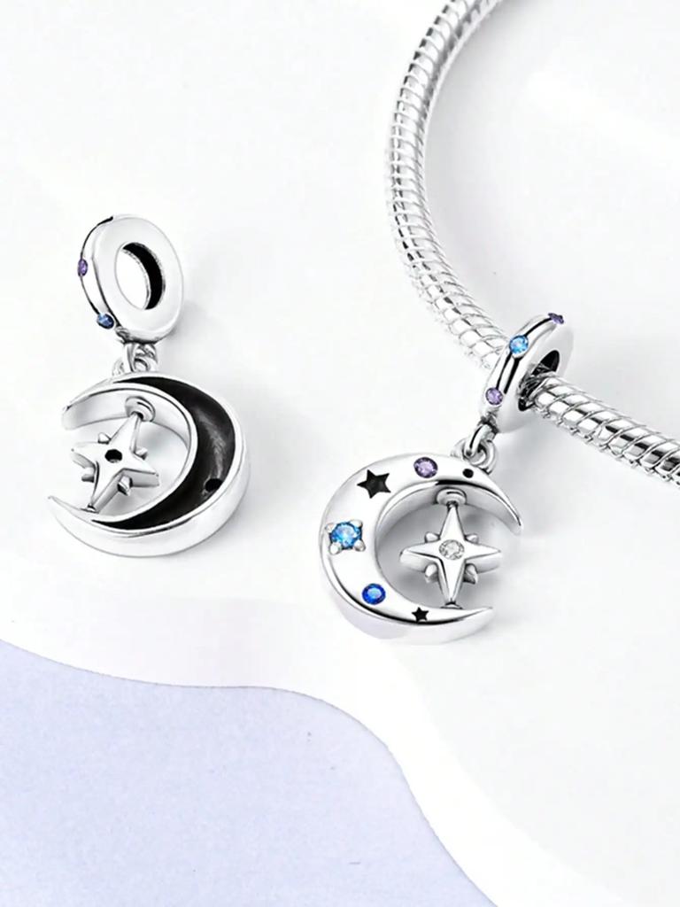 Charms Plata Stars And Moon Beads For Charmsoriginales Bracelet Beads Jewellery Making Women'S Gift