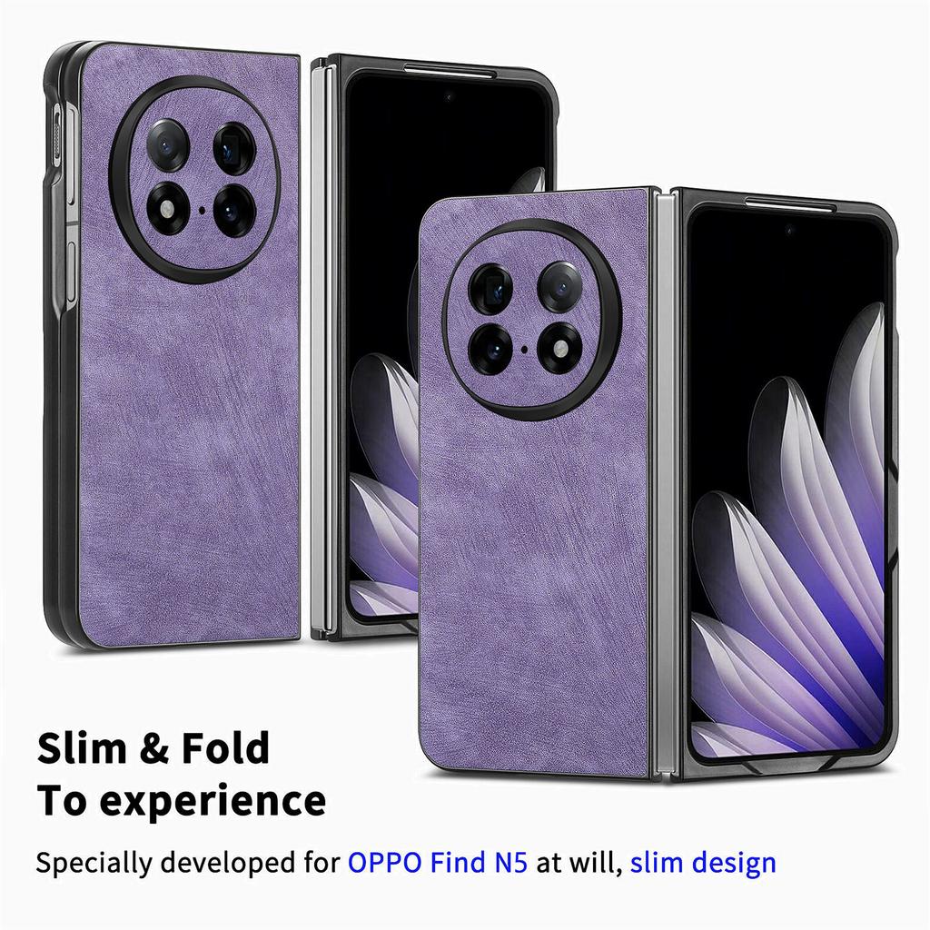 For Oppo Find N5 5G Case Shockproof Slim Retro Leather Phone Back Cover