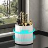 Multifunctional Knife Holder Kitchen Storage Rack 360 Degree Rotating Knife Fork Stand Chopstick Cage Storage Tube