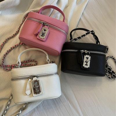 Exquisite Small Fragrance Chain Mobile Phone Bag for Women's New High-end Lock Box Bag Single Shoulder Crossbody Bag Handbag