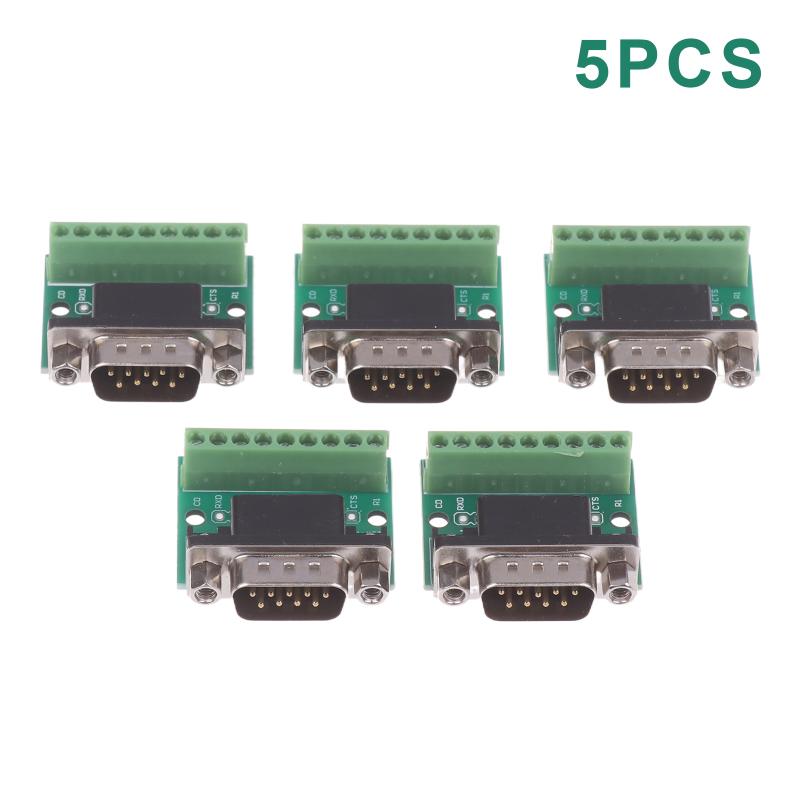 

5Pcs Db9 Male Female Adapter Signals Terminal Module Rs232 Rs485 Serial To Terminal 9-Pin 9-Hole Connector B