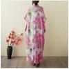 Women's Vintage Long Dress with Cotton and Linen Patterns
