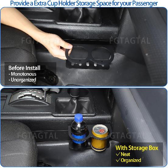 Подстаканник центральной консоли для Toyota FJ Cruiser 2007-2021, Алюминиевый держатель для стакана с водой на центральной консоли для второго пилота, Хранение для стакана с водой,